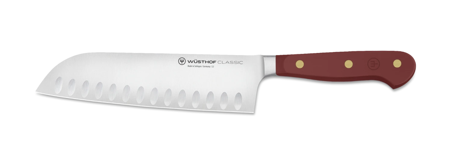 Wusthof Classic Colour Santoku With Hollow Edge Knife 17cm Tasty Sumac (WT1061731717) 3 Wusthof Classic Colour Santoku With Hollow Edge Knife 17cm Tasty Sumac (WT1061731717)