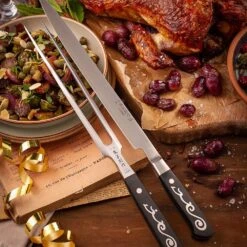 I.O.Shen 230mm Carving Knife And Carving Fork Set -KITCHEN KNIVES Shop 2024 2