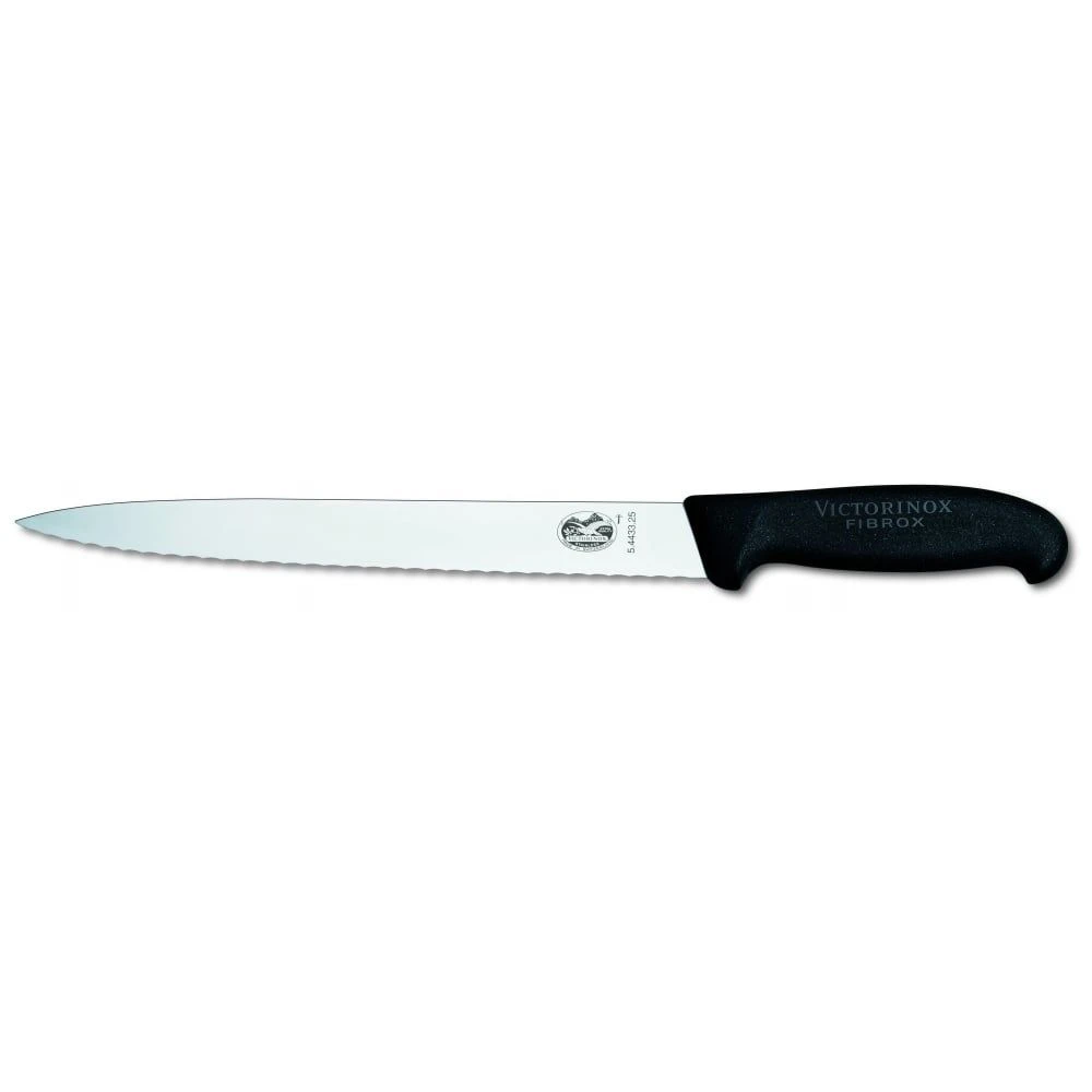 Victorinox Fibrox 25cm Slicing Knife Pointed Tip Serrated Edge (5443325) 3 Victorinox Fibrox 25cm Slicing Knife Pointed Tip Serrated Edge (5443325)