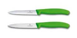 Victorinox Swiss Classic 2 X 10cm Paring Knife Set Green (67796L4B) -KITCHEN KNIVES Shop 67796l4b paring knife set straight and wavy edge green 10cm