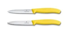 Victorinox Swiss Classic 2 X 10cm Paring Knife Set Yellow (67796L8B) -KITCHEN KNIVES Shop 67796l8b paring knife set straight and wavy edge yellow 10cm