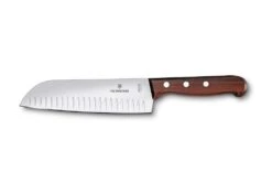 Victorinox Wood 17cm Santoku Knife With Fluted Blade (6852017G)