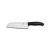 Victorinox Swiss Classic 17cm Santoku Knife Fluted Blade Black (6852317B) -KITCHEN KNIVES Shop 6852317b