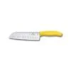 Victorinox Swiss Classic 17cm Santoku Knife Fluted Blade Yellow (6852617L8B) -KITCHEN KNIVES Shop 6852617l8b