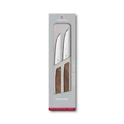Front Page 17 Victorinox Swiss Modern Walnut 12cm Steak Knife 2 Piece Set Straight Edge (6900012G)
