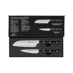 Lion Sabatier® Egide 2 Piece Knife Set - 9cm Paring & 13cm Santoku Knife (Black Handle With Stainless Steel Rivets) 12 Lion Sabatier® Egide 2 Piece Knife Set - 9cm Paring & 13cm Santoku Knife (Black Handle With Stainless Steel Rivets) -KITCHEN KNIVES Shop 764180 3