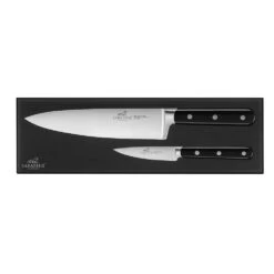 Lion Sabatier® Egide 2 Piece Knife Set - 9cm Paring & 20cm Cooks Knife (Black Handle With Stainless Steel Rivets) -KITCHEN KNIVES Shop 764280 4