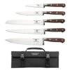 Rockingham Forge Pro Wood Series 5 Piece Set With Roll (9cm Paring Knife, 13cm Utility, 20cm Cooks Knife 20cm Bread & 20cm Carving Knife) 2 Rockingham Forge Pro Wood Series 5 Piece Set With Roll (9cm Paring Knife, 13cm Utility, 20cm Cooks Knife 20cm Bread & 20cm Carving Knife) -KITCHEN KNIVES Shop 8008 6roll sab