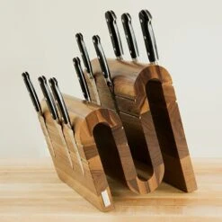 Artelegno Grand Prix Chicane Magnetic Walnut Knife Block -KITCHEN KNIVES Shop 85 wl 1