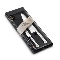 Lion Sabatier® Ideal Toque Blanche 2 Piece Knife Set - 10cm Paring & 20cm Cooks Knife (White Handle With Stainless Steel Rivets) 9 Lion Sabatier® Ideal Toque Blanche 2 Piece Knife Set - 10cm Paring & 20cm Cooks Knife (White Handle With Stainless Steel Rivets) -KITCHEN KNIVES Shop 893783 2