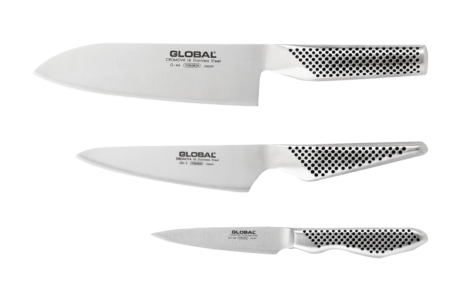 Global G46338 - 3 Piece Kitchen Knife Set (G-46338) 3 Global G46338 - 3 Piece Kitchen Knife Set (G-46338)