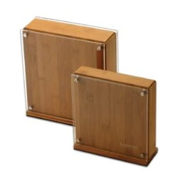 Glass Magnetic Knife Block - Universal Knife Storage Made Of Bamboo (Large)