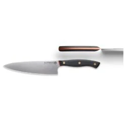 Savernake DNA CL18 18cm Chef's Knife - Anthracite & Orange With Traditional Handle -KITCHEN KNIVES Shop cl18 chefs kinfe top side 1