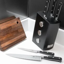 Rockingham Forge Pro Black Series 2 Piece Sets (9cm Paring Knife & 20cm Chefs Knife) -KITCHEN KNIVES Shop frf 9009 block lifestyle 02 compressed 1 1 1 1