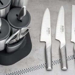 Global G Series 7 Piece Engine Knife Block Set (G-2020/7B) -KITCHEN KNIVES Shop g 2020 7b 4