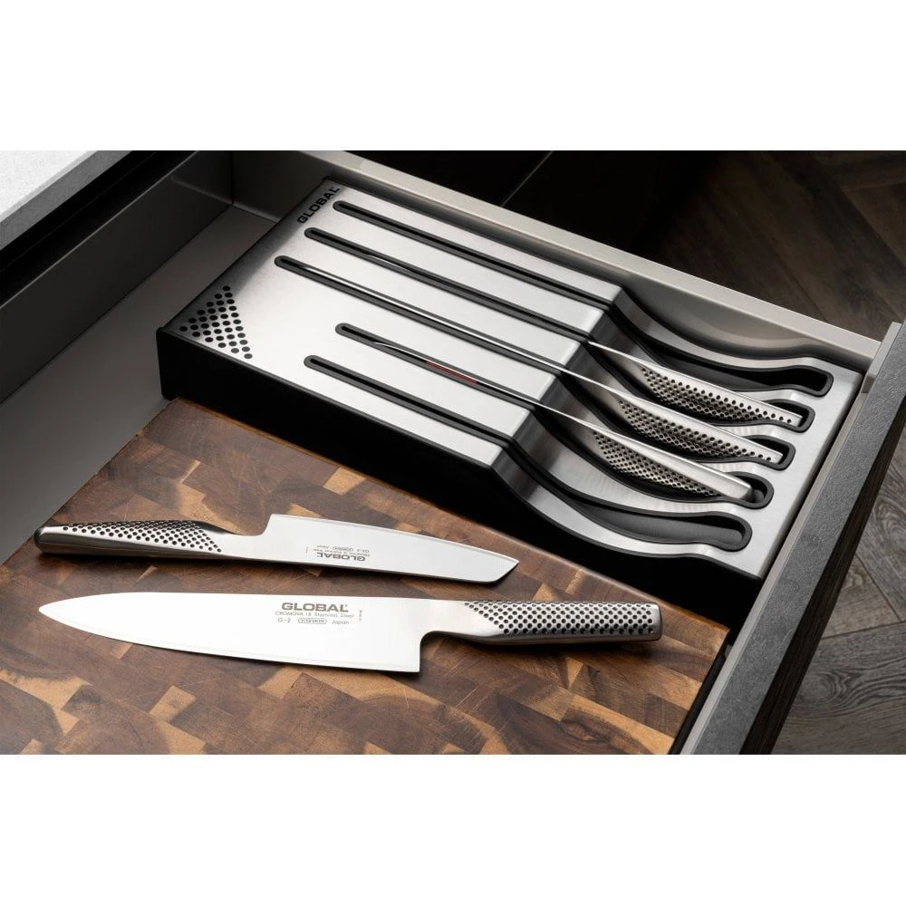 Global 5 Piece Kitchen Knife Set With Storage Dock (G-88/239511) 5 Global 5 Piece Kitchen Knife Set With Storage Dock (G-88/239511) - Image 3