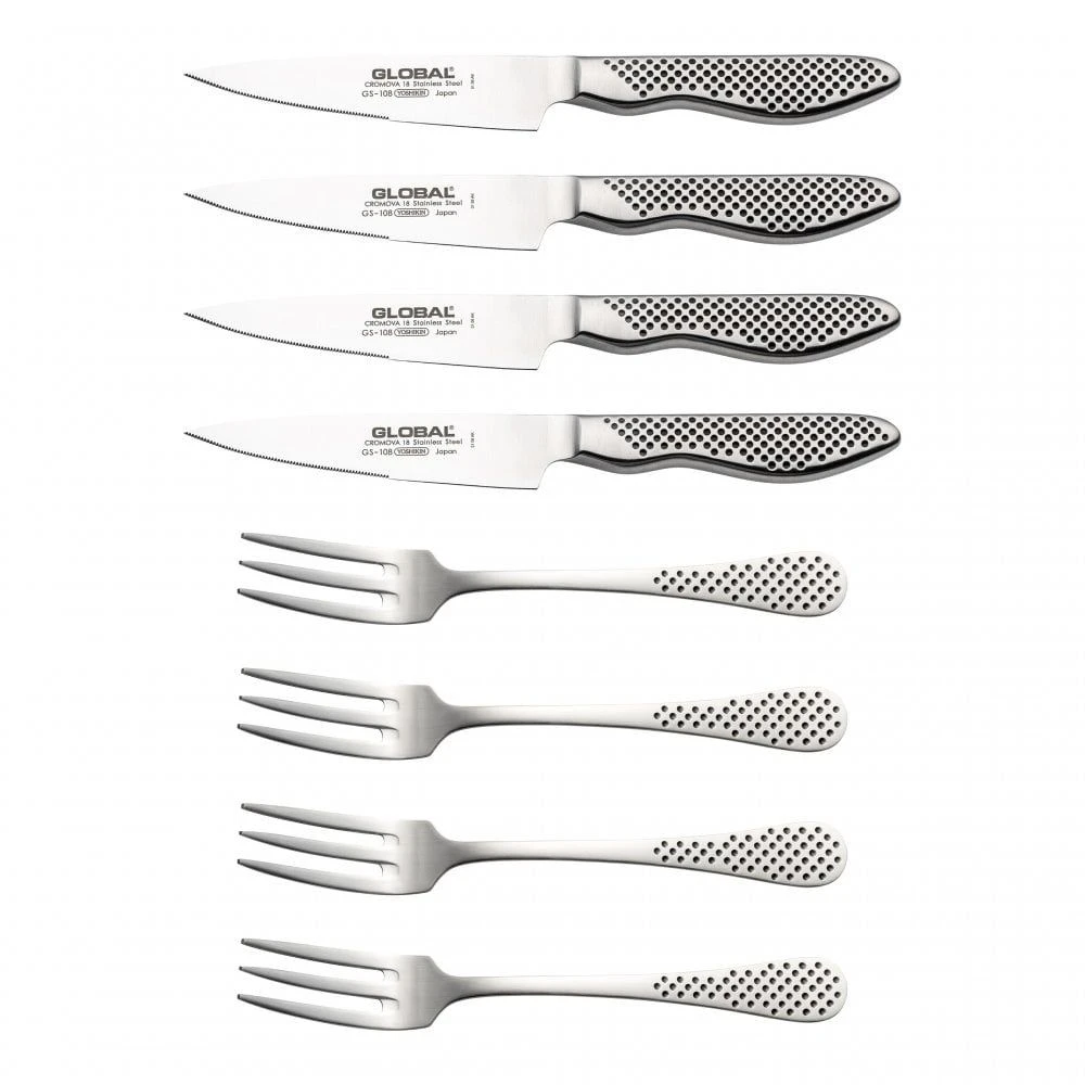 Global Steak Knife & Fork Set With Dock (G-88/4012/R) 4 Global Steak Knife & Fork Set With Dock (G-88/4012/R) - Image 2