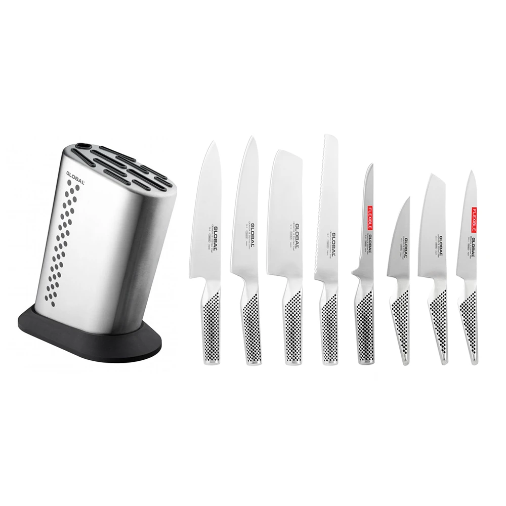 Global G888K - Stainless Steel Knife Block With 8 Global Knives (G-888K) 3 Global G888K - Stainless Steel Knife Block With 8 Global Knives (G-888K)