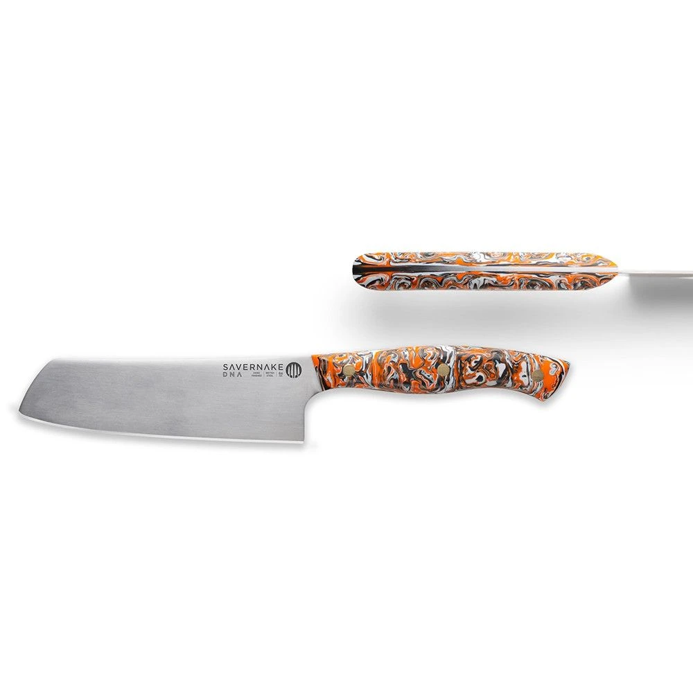 Savernake DNA GC14 14cm Nakiri - Anthracite, Arctic & Orange With Marble Handle 4 Savernake DNA GC14 14cm Nakiri - Anthracite, Arctic & Orange With Marble Handle - Image 2
