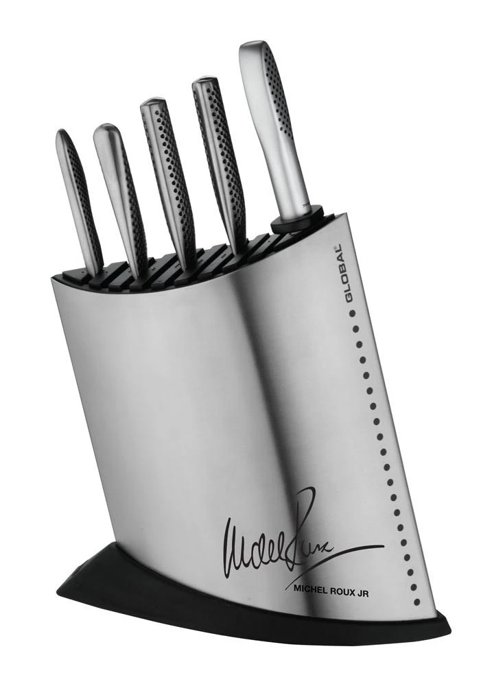 Global Michel Roux Jr GR52/SS7 - 7 Piece Stainless Steel Knife Block Set (GR52/SS7) - Image 2
