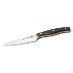 Savernake DNA SY11 11cm Large Paring Knife - Anthracite & Orange With Traditional Handle -KITCHEN KNIVES Shop house trad sy11 iso blade