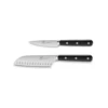 Lion Sabatier® Egide 2 Piece Knife Set - 9cm Paring & 13cm Santoku Knife (Black Handle With Stainless Steel Rivets) -KITCHEN KNIVES Shop kk 764180