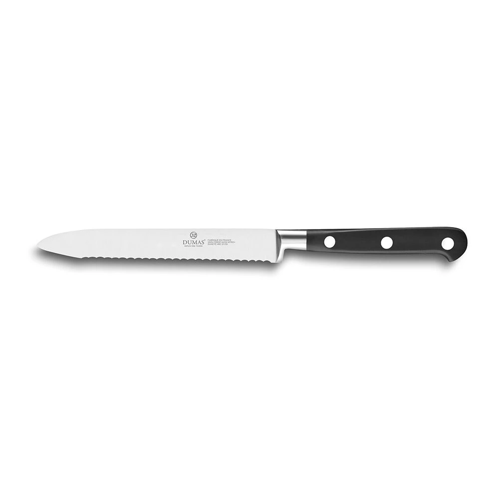 Lion Sabatier® Ideal 3 Piece Knife Set - 10cm Paring, 12cm Serrated Utility & 20cm Cooks Knife (Black Handle With Stainless Steel Rivets) 5 Lion Sabatier® Ideal 3 Piece Knife Set - 10cm Paring, 12cm Serrated Utility & 20cm Cooks Knife (Black Handle With Stainless Steel Rivets) - Image 3