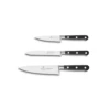 Lion Sabatier® Ideal 3 Piece Knife Set - 10cm Paring, 12cm Serrated Utility & 15cm Cooks Knife (Black Handle With Stainless Steel Rivets) -KITCHEN KNIVES Shop kk 804380