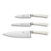 Lion Sabatier® Edonist Perle 3 Piece Knife Set - 10cm Paring, 12cm Serrated Utility & 20cm Cooks Knife (Pearl Handle With Stainless Steel Rivets) -KITCHEN KNIVES Shop kk 808381