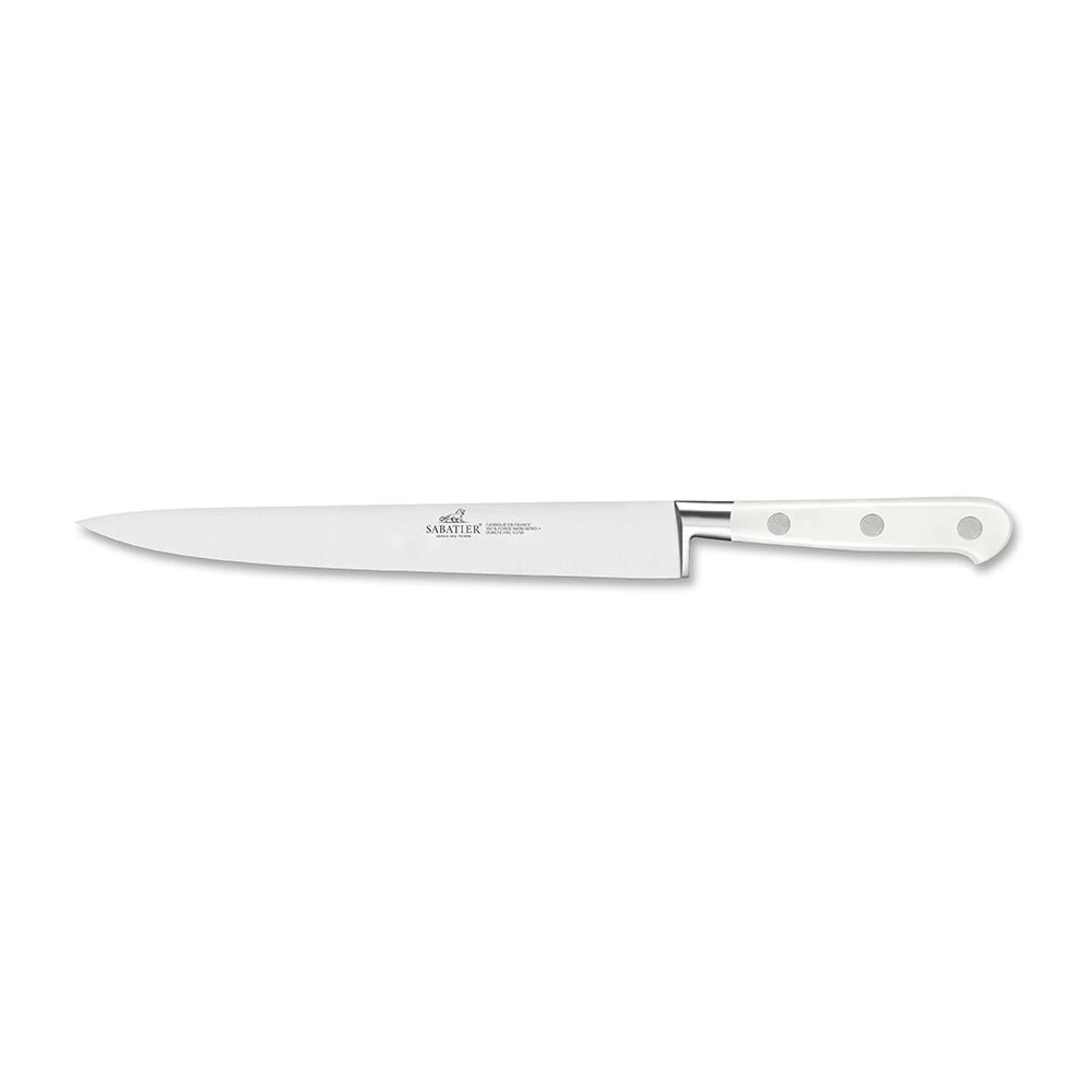 Lion Sabatier® Ideal Toque Blanche 25cm Cook's Knife (White Handle With Stainless Steel Rivets) 3 Lion Sabatier® Ideal Toque Blanche 25cm Cook's Knife (White Handle With Stainless Steel Rivets)