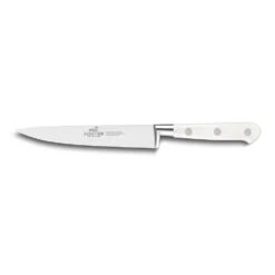 Lion Sabatier® Ideal Toque Blanche 20cm Flexible Filleting Knife (White Handle With Stainless Steel Rivets)