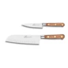 Lion Sabatier® Ideal Perigord 2 Piece Knife Set - 10cm Paring & 18cm Santoku Knife (Walnut Handle With Brass Rivets) -KITCHEN KNIVES Shop kk 892186