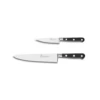 Lion Sabatier® Ideal 2 Piece Knife Set - 10cm Paring & 20cm Cooks Knife (Black Handle With Stainless Steel Rivets) -KITCHEN KNIVES Shop kk 893780
