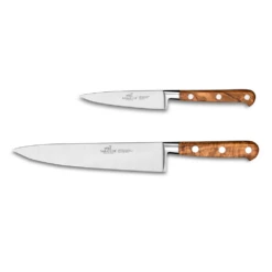 Lion Sabatier® Ideal Provencao 2 Piece Knife Set - 10cm Paring & 20cm Cooks Knife (Olive Handle With Stainless Steel Rivets) -KITCHEN KNIVES Shop kk 893785