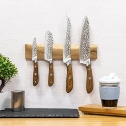 Rockingham Forge Magnetic Wooden Knife Rack - 30cm -KITCHEN KNIVES Shop mk 300ac 2 1
