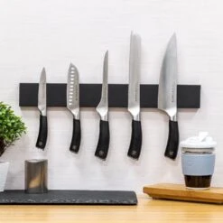 Rockingham Forge Magnetic Wooden Knife Rack - 45cm -KITCHEN KNIVES Shop mk 450bk 2 1