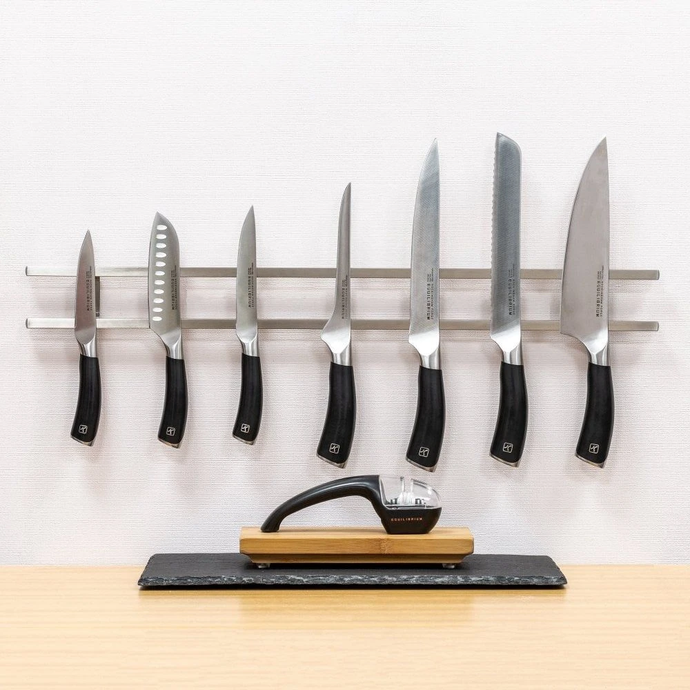 Rockingham Forge Magnetic Stainless Steel Knife Rack With Hooks 60cm 4 Rockingham Forge Magnetic Stainless Steel Knife Rack With Hooks 60cm - Image 2