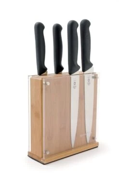 Glass Magnetic Knife Block - Universal Knife Storage Made Of Bamboo (Small) -KITCHEN KNIVES Shop original 1