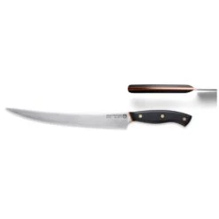 Savernake DNA PC26 26cm Carving Knife - Anthracite & Orange With Traditional Handle -KITCHEN KNIVES Shop pc26 carver top side