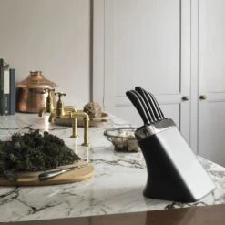 Robert Welch Signature Black Knife Block Set With Sharpening Steel -KITCHEN KNIVES Shop sigbk2099v8 pt06