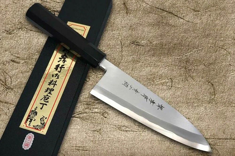 Sakai Takayuki Aoniko Blue 2 Steel Ebony Handle Japanese Chef's Deba Knife 150mm 8 Sakai Takayuki Aoniko Blue 2 Steel Ebony Handle Japanese Chef's Deba Knife 150mm - Image 6