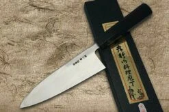 Sakai Takayuki Aoniko Blue 2 Steel Ebony Handle Japanese Chef's Deba Knife 180mm -KITCHEN KNIVES Shop sk 01235 3 1