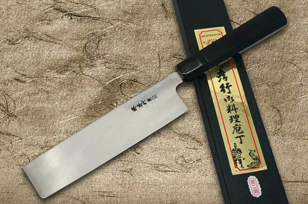 Sakai Takayuki Aoniko Blue 2 Steel Ebony Handle Japanese Chef's Nakiri (Vegetable) 180mm 8 Sakai Takayuki Aoniko Blue 2 Steel Ebony Handle Japanese Chef's Nakiri (Vegetable) 180mm - Image 6