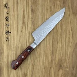 Sakai Takayuki 33-Layer VG10 Damascus Hammered Japanese 160mm Kengata-Santoku Knife -KITCHEN KNIVES Shop sk 07399 1