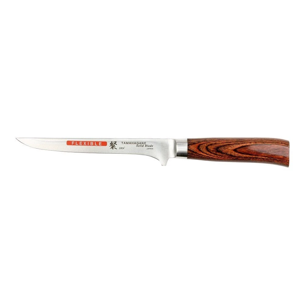Tamahagane San Tsubame Wood 16cm Flexible Boning Knife (SN-1120) 3 Tamahagane San Tsubame Wood 16cm Flexible Boning Knife (SN-1120)