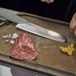 Victorinox Swiss Modern 17cm Santoku Knife Fluted Edge Black (6905317KB) -KITCHEN KNIVES Shop swiss modern colour santoku ls1 1