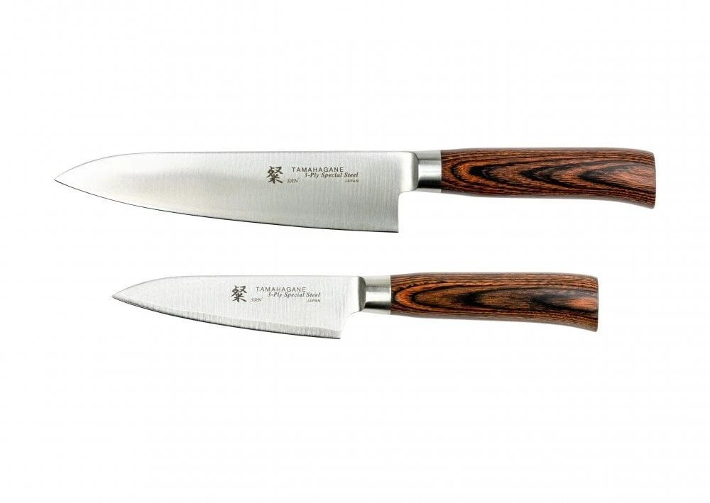Tamahagane San Tsubame Wood 2 Piece Boxed Knife Set (SN-110609) 3 Tamahagane San Tsubame Wood 2 Piece Boxed Knife Set (SN-110609)