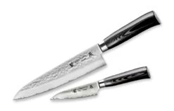 Tamahagane San Tsubame Chef's Starter Knife Set (SNMH-110609) -KITCHEN KNIVES Shop tamahagane san tsubame micarta hammered chef s starter knife set