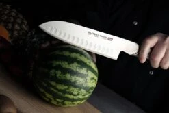 Global Ukon 18cm Hollow Edge Santoku Knife (GU-04) -KITCHEN KNIVES Shop ukon lifestyle 16 gu 04